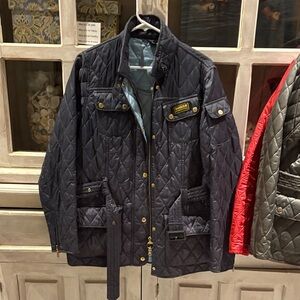 Barbour Quilted Navy Field Jacket - Women's